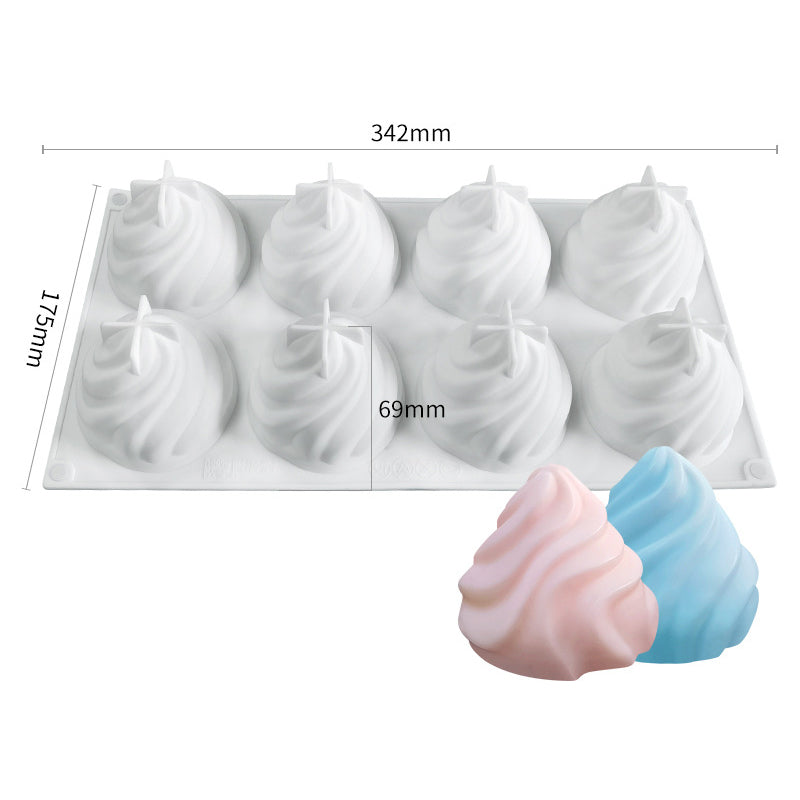 Spiral French Mousse Cake Silicone Mold DIY Pudding Jelly Baking Tool (BPA Free, No FDA Certificate) Spiral French Mousse Cake Silicone Mold DIY Pudding Jelly Baking Tool (BPA Free, No FDA Certificate)
